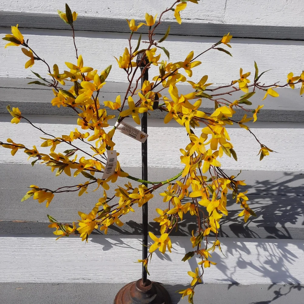 Forsythia Wreath Yellow Flower Spring Easter Everyday Candle Ring Centerpiece